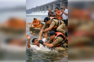रामराज: गंगा बैराज में पूजा के दौरान पैर फिसलने से डूबा श्रद्धालु, पुलिस की तत्परता ने बचाई अनमोल जान
