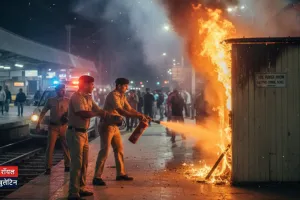 गाजियाबाद रेलवे स्टेशन पर शॉर्ट सर्किट से मचा हड़कंप: प्लेटफॉर्म नंबर 1 और 2 के 'पावर वुडन रूम' में लगी भीषण आग; आरपीएफ-जीआरपी की मुस्तैदी से टला बड़ा हादसा
