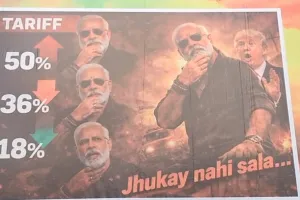 होलिका में ‘टैरिफ वार’ की थीम, प्रधानमंत्री मोदी का ‘पुष्पा’ अवतार बता दिया सशक्त भारत का संदेश