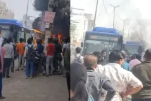 दिल्ली के नांगलोई में सड़क हादसे में एक व्यक्ति की मौत, कई घायल, गुस्साई भीड़ ने लगायी बस में आग