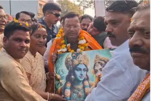 संभल में भाजपा प्रदेश अध्यक्ष पंकज चौधरी का भव्य स्वागत, ढोल-नगाड़ों की गूंज के साथ हुआ अभिनंदन
