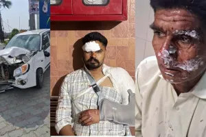 शामली के जलालाबाद में ट्रक से टकराई कार, पिता-पुत्र समेत तीन घायल 