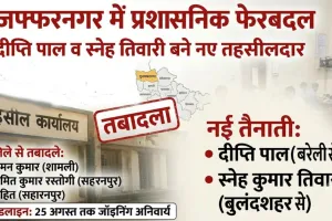 यूपी में बड़ी प्रशासनिक सर्जरी: मुजफ्फरनगर जिले के पदोन्नत समेत तीन तहसीलदारों के तबादले, दीप्ति पाल व स्नेह तिवारी नए तहसीलदार नियुक्त