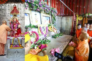 श्रीकृष्ण जन्माष्टमी पर मथुरा पहुंचे सीएम योगी आदित्यनाथ, चांदी से सजे गर्भगृह में की विशेष पूजा