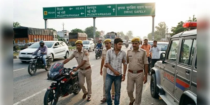 मुजफ्फरनगर: हाईवे पर 'रील' के लिए जानलेवा स्टंट पड़ा भारी, पुलिस ने युवक को दबोचा 