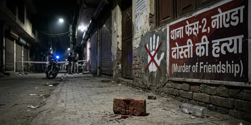 नोएडा में दोस्त ने ली दोस्त की जान, मामूली झगड़े में ईंट मारकर सिर फोड़ा, आरोपी की तलाश में जुटी पुलिस