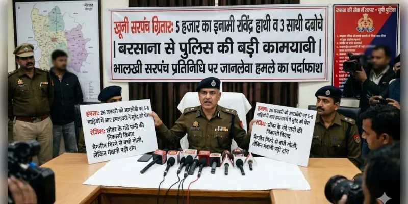 मथुरा: हरियाणा का ईनामी सरपंच 'रविंद्र हाथी' साथियों समेत बरसाना से गिरफ्तार 