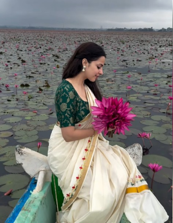 श्रेनु पारिख ने ओणम पर केरल साड़ी में दिखाया खूबसूरत साउथ इंडियन लुक, फैंस बोले- ‘साई पल्लवी मोड ऑन’