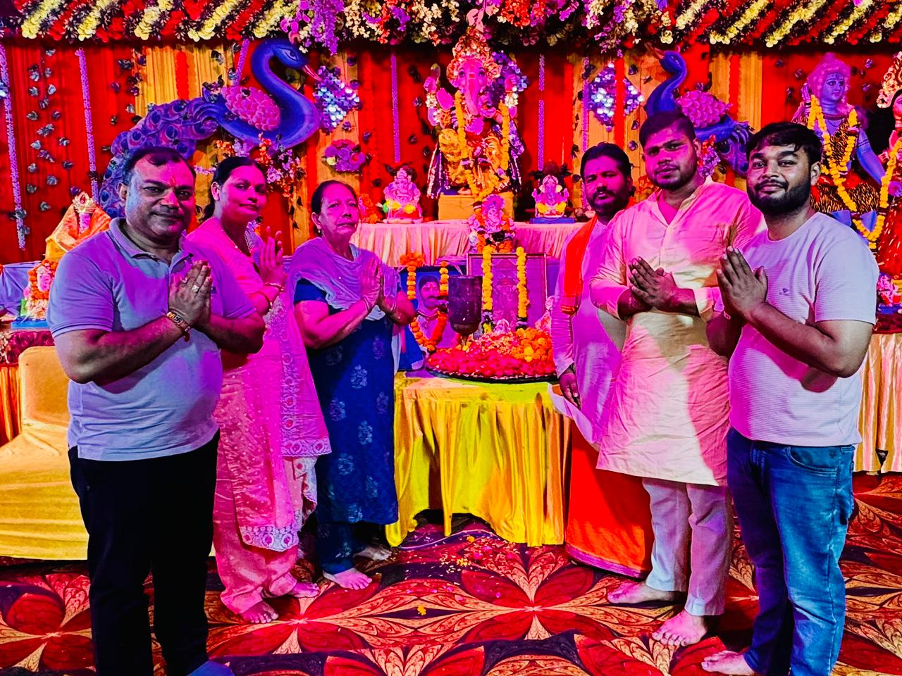 मुजफ्फरनगर में गणेश जन्मोत्सव में गणपति जी का सहस्त्रों पुष्पों से किया गया पूजन