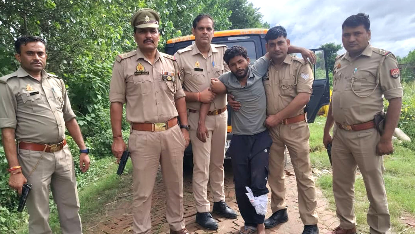 सहारनपुर सरसावा में गौकशी मुठभेड़: पुलिस ने शातिर गौकश को घायल कर किया गिरफ्तार