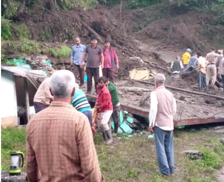 हिमाचल में भूस्खलन से फिर तबाही : कुल्लू में दो घर ढहे, एक की मौत, चार लापता