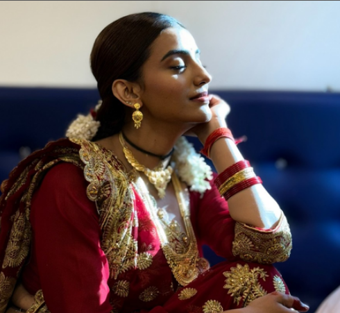 अक्षरा सिंह ने लाल जोड़े में दिखाया पारंपरिक अंदाज, फैंस बोले- 'बिलकुल दुल्हन लग रही हो'