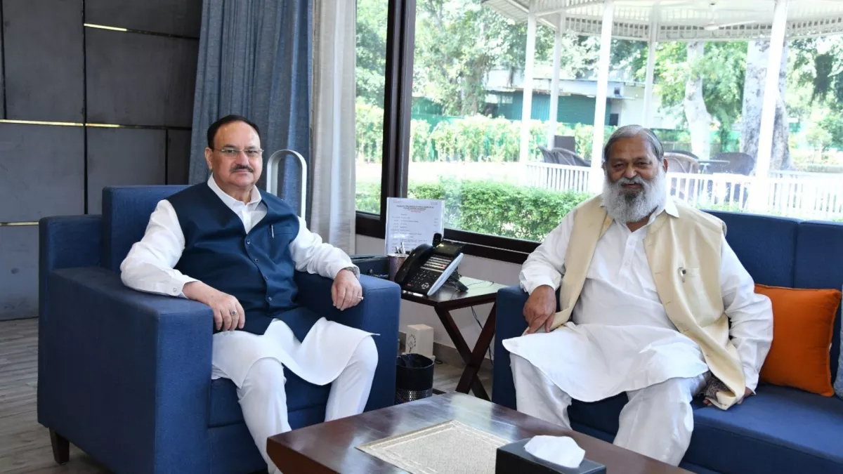 अनिल विज ने दिल्ली में BJP अध्यक्ष जेपी नड्डा से की मुलाकात, राजनीतिक बयानबाजी पर हुई चर्चा