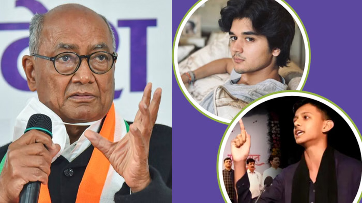इंदौर में राष्ट्रीय संवाद! दिग्विजय ने सिंधिया के बेटे और भाजपा महापौर के बेटे की प्रतिभा की सराहना की