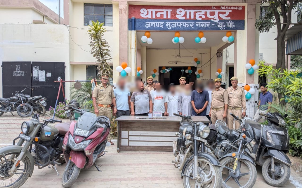मुजफ्फरनगर में पुलिस की बड़ी कार्यवाही, 10 जुआरी गिरफ्तार, नगदी व वाहन बरामद