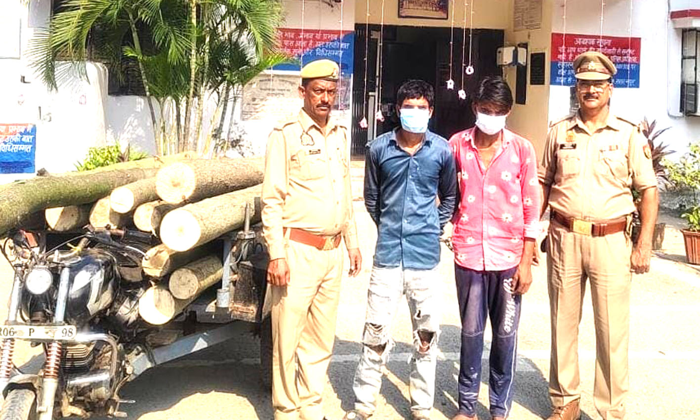 सहारनपुर: पोपुलर के पेड़ चोरी करने वाले दो शातिर चोर गिरफ्तार, पांच कुंतल लकड़ी बरामद