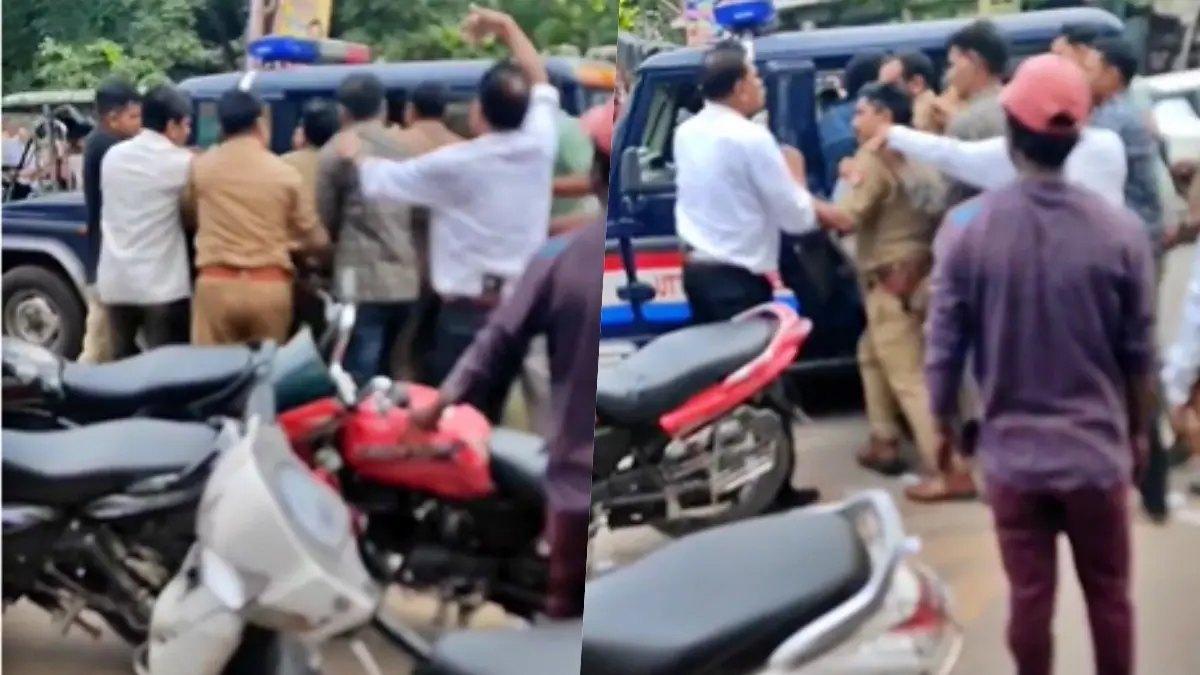 कचहरी में हंगामा: लॉ स्टूडेंट पर हमले का आरोपी वकील गिरफ्तार, दरोगा को जड़ा थप्पड़