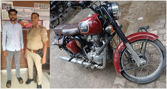 मेरठ में स्टंटबाजी और पटाखे छोड़ने वाले बुलेट सवार युवक को पुलिस ने किया गिरफ्तार