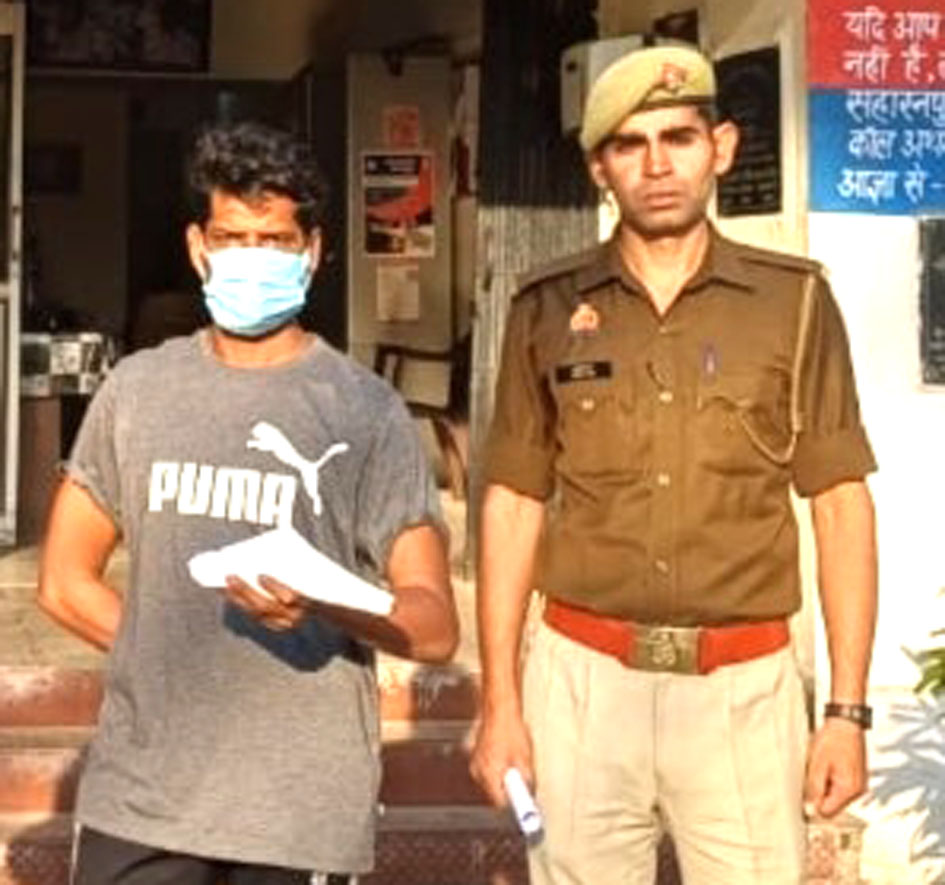 सहारनपुर में गागलहेड़ी पुलिस ने शातिर आरोपी को तमंचे व जिंदा कारतूस के साथ दबोचा