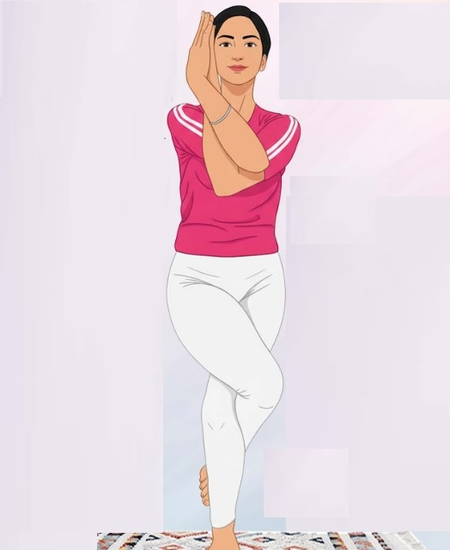 मांसपेशियों को मजबूत कर शरीर की जकड़न को दूर करता है गरुड़ासन 