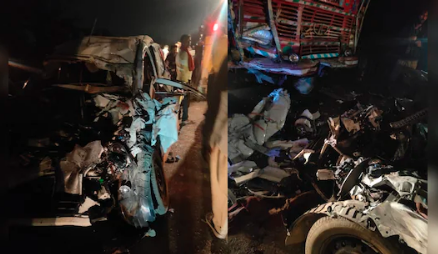 बाराबंकी में भीषण सड़क हादसा: बिठूर से लौट रहे परिवार की कार ट्रक से टकराई, छह की मौत, दो घायल