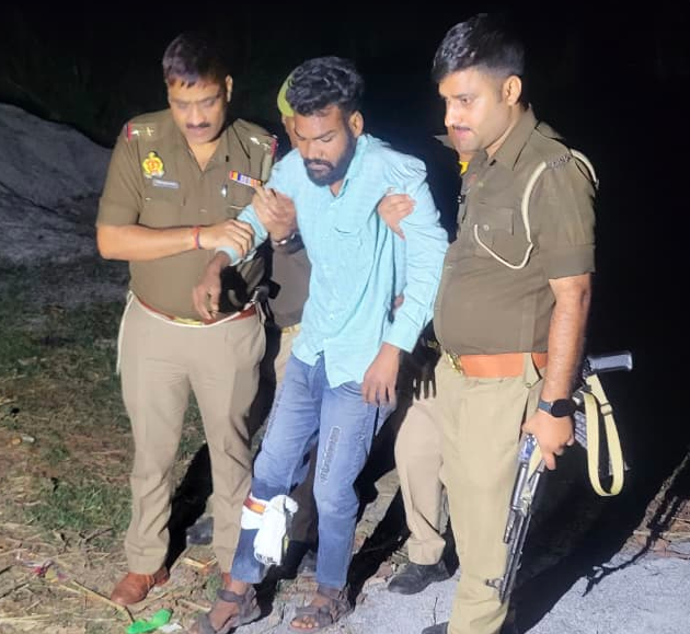 बलिया में चंदन राजभर हत्याकांड का आरोपी पुलिस मुठभेड़ में घायल,कब्जे से अवैध असलहा बरामद