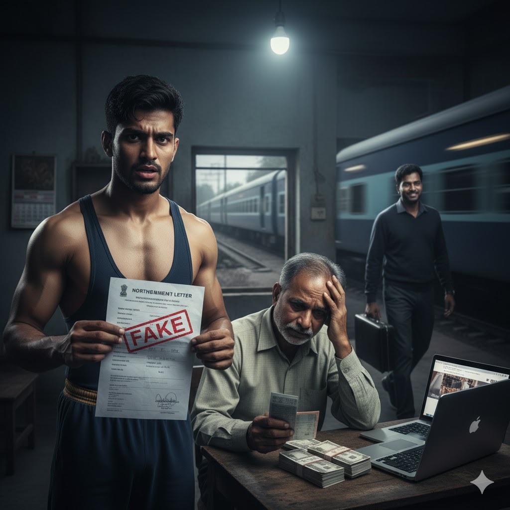 रेलवे में नौकरी के नाम पर पहलवान के परिवार से साढ़े छह लाख ठगे: फर्जी नियुक्ति पत्र भेजकर दी धोखाधड़ी