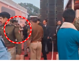 वाराणसी में CM योगी की सुरक्षा में चूक: शराबी युवक घेरा तोड़कर मंच के पास पहुँचा, कमांडोज ने पकड़ा