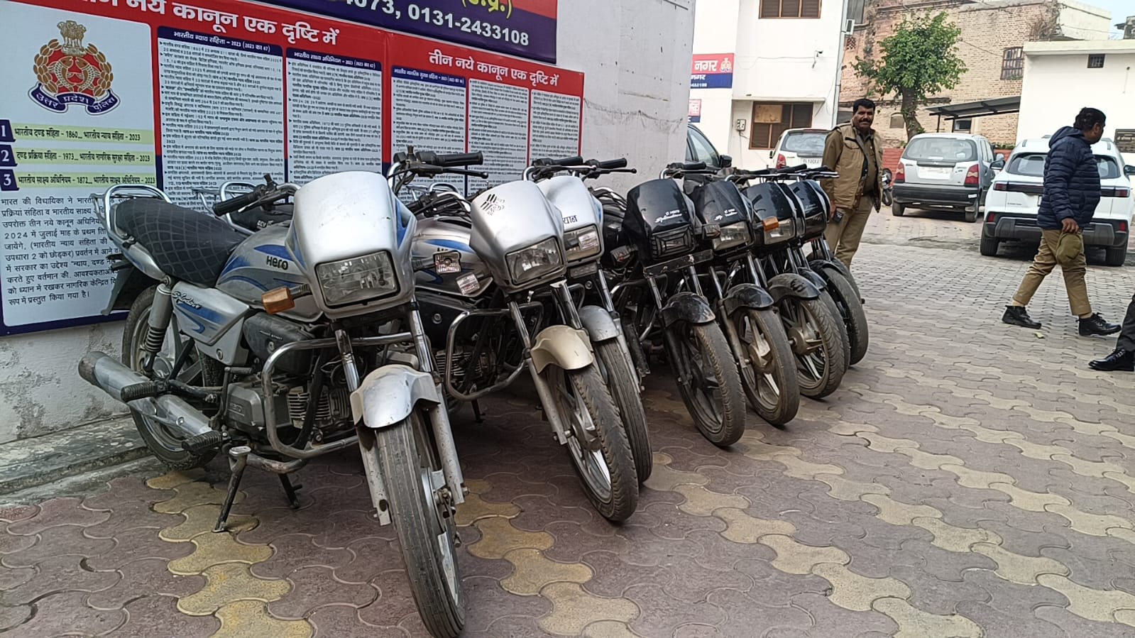 मुजफ्फरनगर में मुठभेड़ में 9 चोरी की बाइक और अवैध शस्त्र बरामद