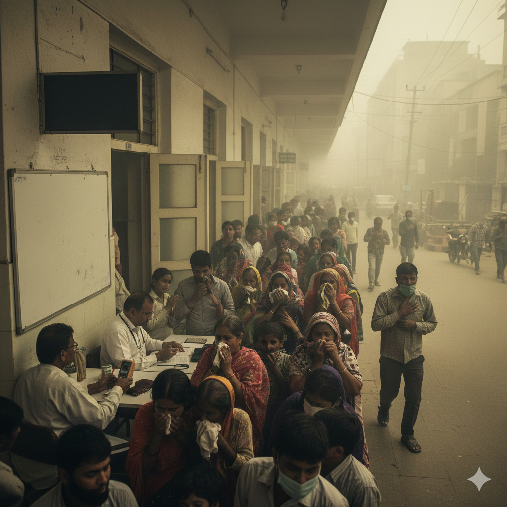 मुज़फ्फरनगर में प्रदूषण का कहर, सांस लेने में संकट , अस्पतालों  में उमड़ी मरीजों की भीड़