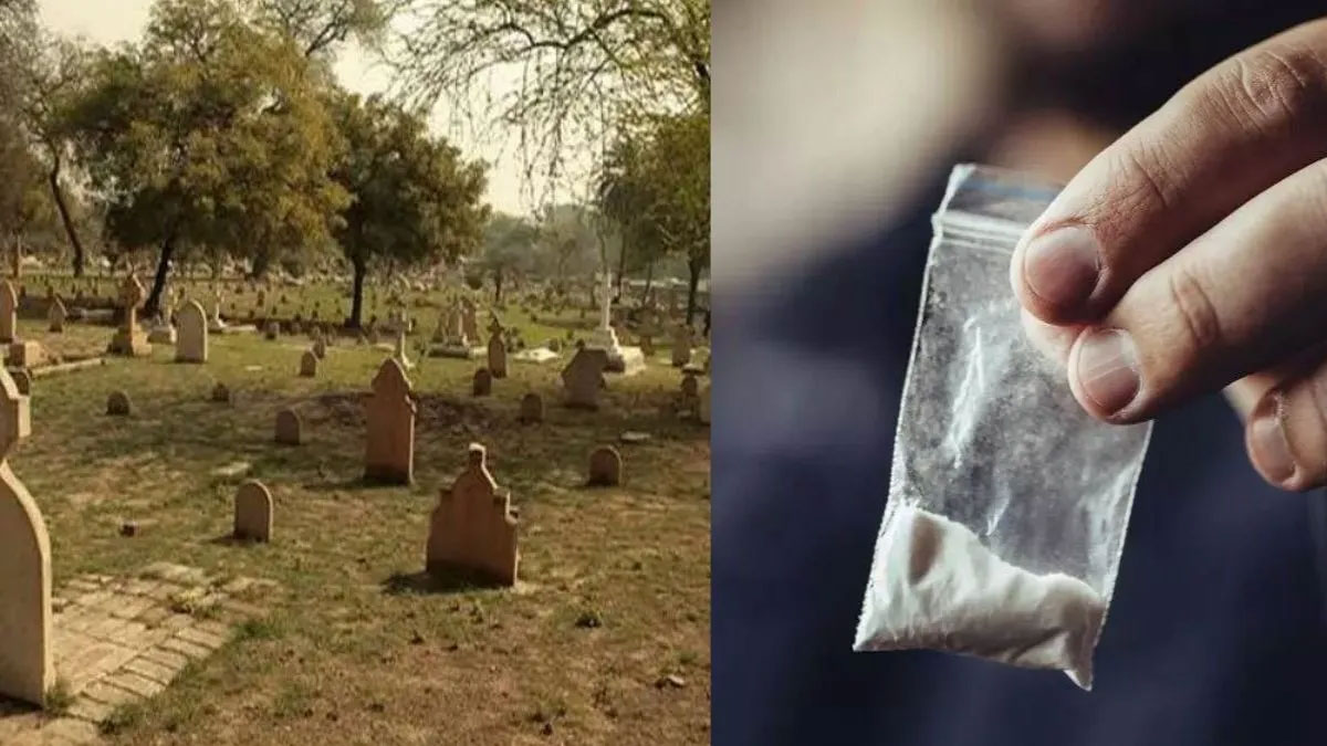 कब्रिस्तान बना नशे का अड्डा: गुरदासपुर पुलिस का छापा, हेरोइन का कश लगाते युवक की मौके पर गिरफ्तारी