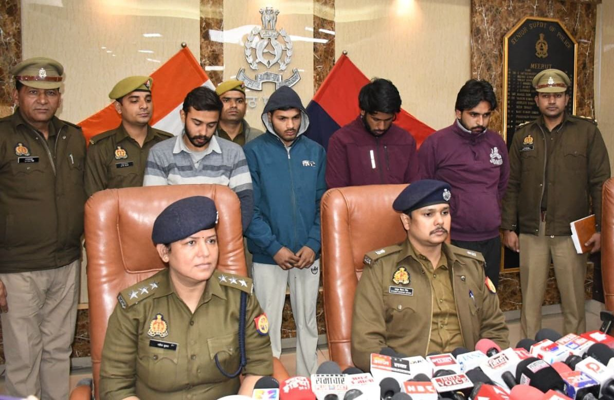 मेरठ में कार में तोड़फोड़ और मारपीट के चार आरोपियों को पुलिस ने किया गिरफ्तार, वीडियो वायरल