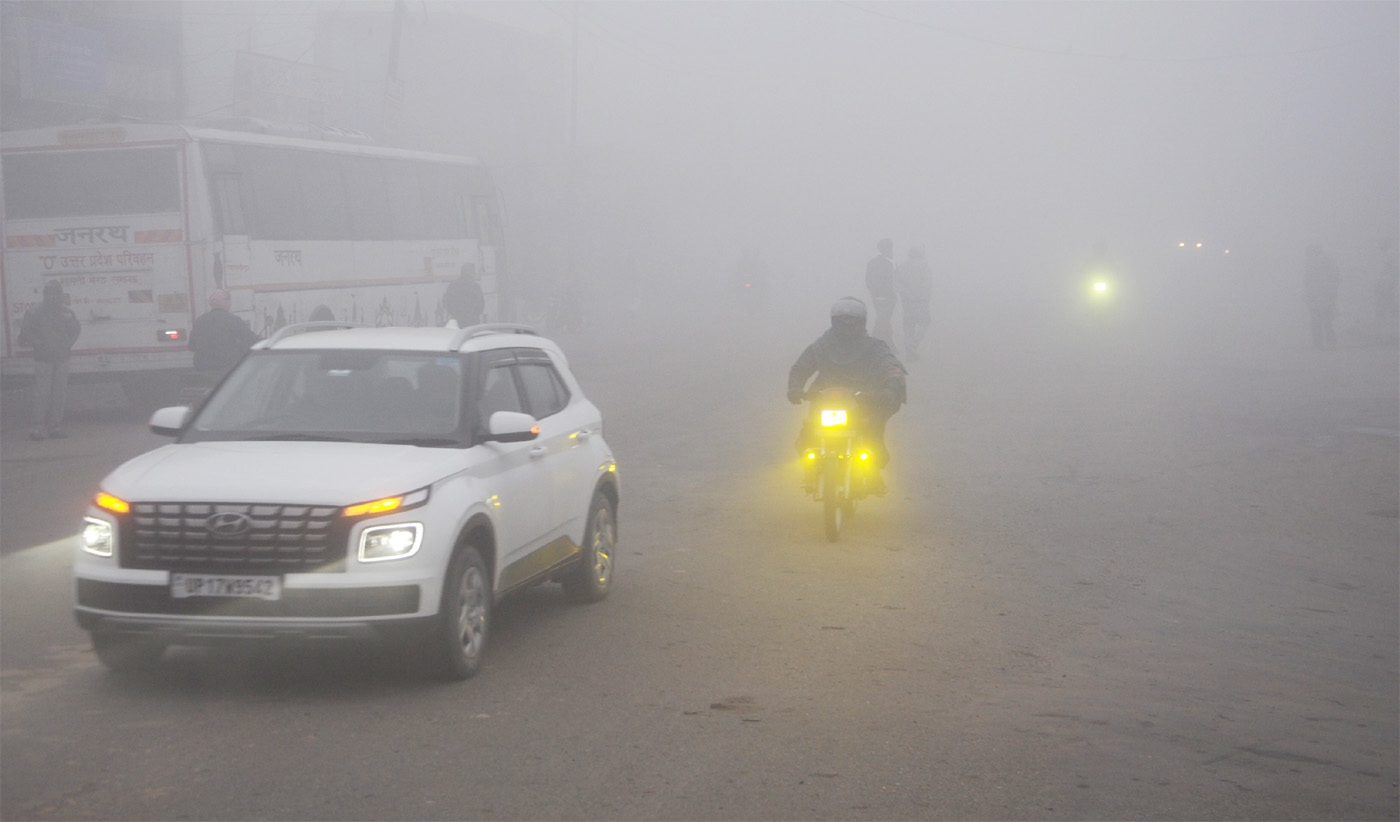 शामली में घना कोहरा और कड़ाके की ठंड, शीतलहर से जनजीवन बेहाल