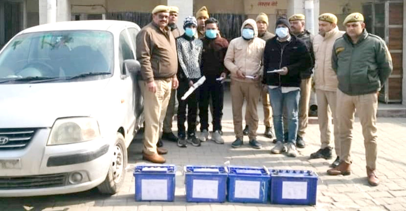 सहारनपुर पुलिस की बड़ी कार्रवाई: ई-रिक्शा बैटरी चोरी करने वाले चार शातिर चोर गिरफ्तार