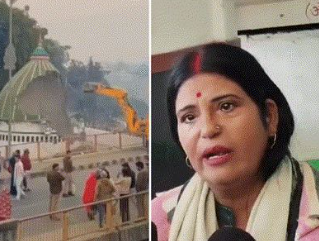 देवरिया में मजार ध्वस्त होते देख रोई हिंदू महिला: बोलीं– “यहीं की मन्नत से बेटा हुआ”