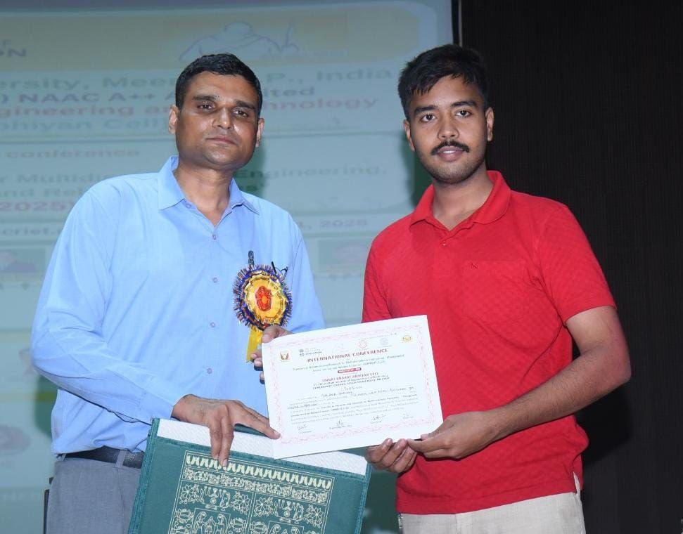 SCRIET के छात्र अभिषेक शर्मा को CST-UP स्टूडेंट प्रोजेक्ट ग्रांट में चयनित