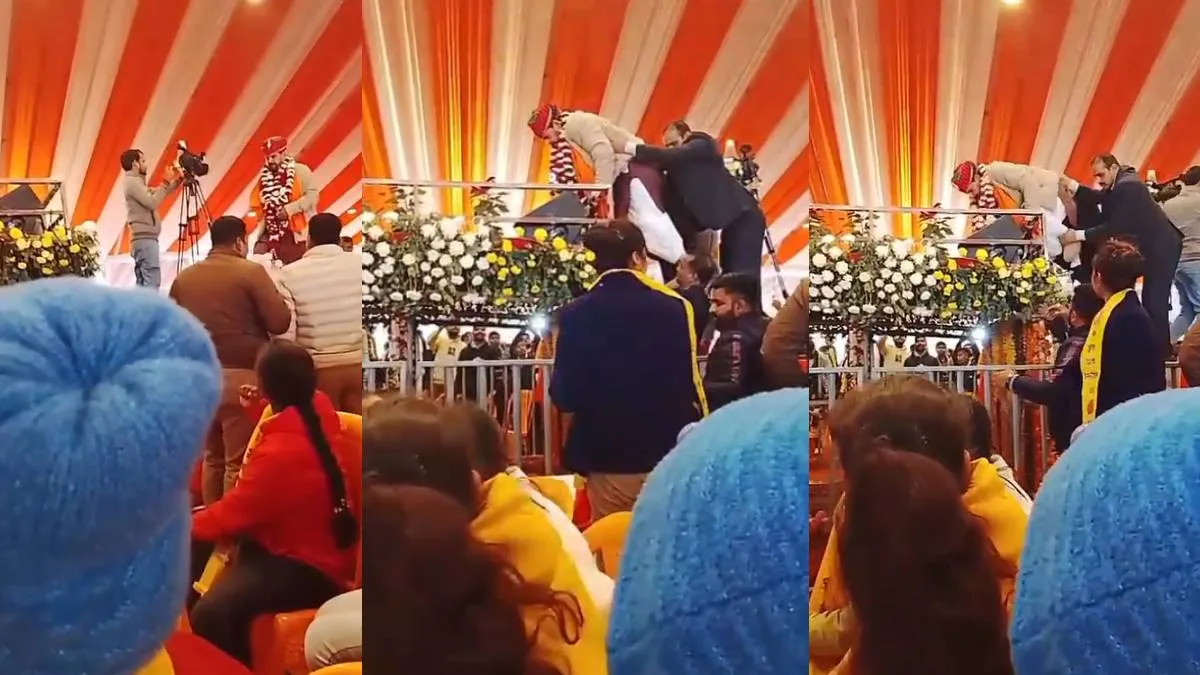 69वें जन्मदिन पर शक्ति प्रदर्शन के बीच स्टेज पर मुंह के बल गिरे बृजभूषण शरण सिंह, फिर संभाला और हंसने लगे; मुस्लिम बच्चों संग काटा केक
