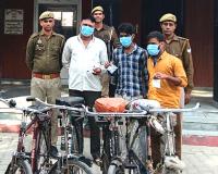 सहारनपुर: सदर बाजार पुलिस ने तीन साइकिल चोरों को किया गिरफ्तार, चार साइकिलें और नकदी बरामद