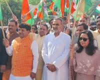 मुजफ्फरनगर में  बीजेपी ने निकाला 'एकता मार्च': मंत्री कपिल देव और डॉ. संजीव बालियान शामिल , टाउन हॉल में हुई जनसभा