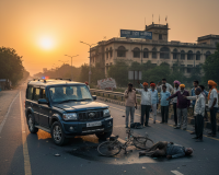 मुजफ्फरनगर हाईवे पर दर्दनाक हादसा, तेज रफ़्तार स्कॉर्पियो ने ली साइकिल सवार की जान, चालक फरार