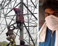 मेरठ में 'बसंती' बनी प्रेमिका: शादी की जिद पर कोहरे के बीच बिजली के टावर पर चढ़ी युवती, 4 घंटे तक अटकी रही सांसें