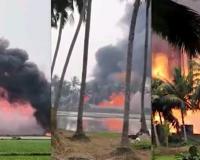 आंध्र प्रदेश में बड़ा हादसा: तेल के कुएं से गैस रिसाव के बाद लगी भीषण आग; 3 गांव खाली, ONGC की टीमें मौके पर