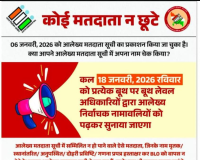मेरठ में मतदाता सूची के विशेष प्रगाढ़ पुनरीक्षण के लिए अभियान 18 जनवरी से 1 फरवरी तक