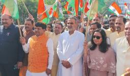 मुजफ्फरनगर में  बीजेपी ने निकाला 'एकता मार्च': मंत्री कपिल देव और डॉ. संजीव बालियान शामिल , टाउन हॉल में हुई जनसभा