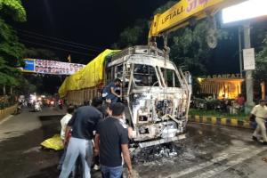 यमुनानगर में बेकाबू ट्रक डिवाइडर तोड़ पुलिस पोस्ट में घुसा, बाल-बाल बचे पुलिस कर्मी