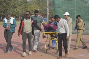 भिवानी राष्ट्रीय खेलों में बड़ा हादसा: गोला फेंकते समय केरल की खिलाड़ी गंभीर रूप से घायल