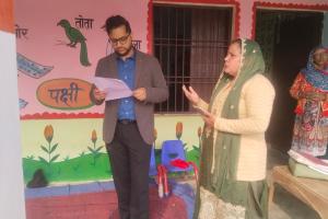 हथीन के एसडीएम ने किया आंगनबाड़ी सेंटर का औचक निरीक्षण