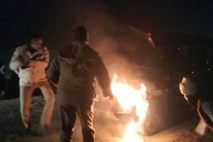 डायल 112 के वाहन में शॉर्ट सर्किट से लगी आग, ग्रामीणों की सूझबूझ से टला बड़ा हादसा